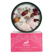 Hop Hare Kristalna čarobna sveča – Plamen ljubezni - Soy Wax, Fragrance, Glass, Gemstones - Home warming - Dan žena
