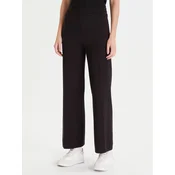 Calvin Klein Pletene hlače LV044D368G Črna Wide Leg