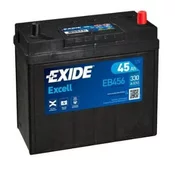 Exide Excell EB456 baterija, 45 Ah, uski terminali, D+, 330 A(EN), 237 x 127 x 227 mm