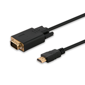 Savio CL-103 prilagodnik za video kabel 1,8 m HDMI Tip A (Standard) VGA (D-Sub) Crno