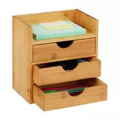 Northix Shranjevalna miza s predali iz bambusa 40x30x25 cm