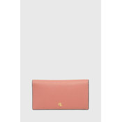 Usnjena denarnica Lauren Ralph Lauren ženski, zlata barva