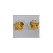 Cvet 15 mm beli sa zlatnom sarom – Lampwork perle