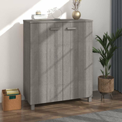 vidaXL Omara za čevlje svetlo siva 85x40x108 cm trdna borovina