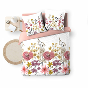 Bijela/ružičasta posteljina za bračni krevet/za produženi krevet od muslina 220x240 cm Rosine – douceur dintérieur