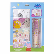 STATIONERY SET COLOREABLE PEPPA PIG