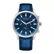 Muški claude bernard aquarider chronograph plavi srebrni elegantno sportski rucni sat sa teget kožnim kaišem ( 10222 3c buin1 )