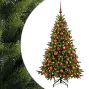 Vidaxl Umetna božična jelka z bučko 240 cm 300 LED Toplo bela