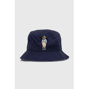 Bombažni klobuk Polo Ralph Lauren mornarsko modra barva, 710941905