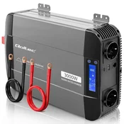 Qoltec Pretvornik napetosti Pure Sine Wave | 12V na 230V | 1500/3000W | LCD | USB | USB-C