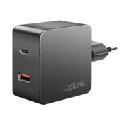 shumee Dvojni USB polnilni adapter, USB-A/C stenski polnilnik, 45 W, črne barve
