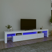 TV ormaric s LED svjetlima bijeli 215x36,5x40 cm
