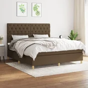 vidaXL vidaXL Box spring postelja z vzmetnico temno rjava 160x200 cm blago, (20896230)