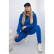 Set with purple blue print