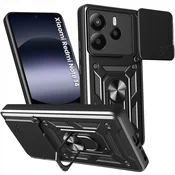 GS Oklepni ovitek za Xiaomi Redmi Note 14 4G, CamShield Slide, črn