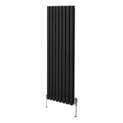 MONSTER Ovalni stebrični radiator in ventili - 1600 mm x 480 mm – črn, (21569743)