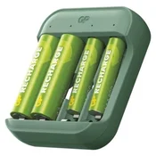 Polnilnik baterij B423 + 2x AA GP Recharge 2100 mAh + 2x AAA GP Recharge 800 mAh