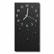 tulup.si Steklena navpična ura Narava kapljice črna 30x60 cm