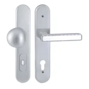 TWIN DAVID NOTRANJI varnostni okov H s pokrovom (mat krom) - polnilo iz poliranega nerjavečega jekla, gonilka desno/krogla, Odprtina za cilindrični vložek PZ, Twin CH-SAT (krom mat), 92 mm