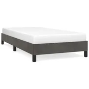 Vidaxl Posteljni okvir brez vzmetnice temno siv 80x200 cm žamet