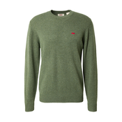 Vuneni pulover Levis za muškarce, boja: zelena, lagani