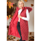 Z6718 DEWBERRY WOMENS VEST-PLAIN BURGUNDY