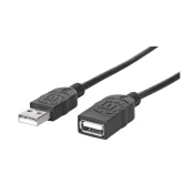 MANHATTAN Manhattan USB kabel USB 2.0 USB-A vtič\, USB-A vtičnica 1.80 m črna pozlačeni konektorji\, UL-certificirano 338653-CG, (20414888)