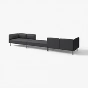 LILLEHEM 6-seda modularna zofa, Gunnared/temno siva kovina