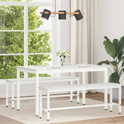 vidaXL Jedilna miza Bela 140 x 80 x 75 cm Masivno borovo les