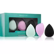 BrushArt Make-up Sponge Set gobica za tekoči puder AQUAMARINE GREEN (3 kos)