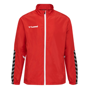 Hummel Športna jakna Authentic siva/ognjeno rdeča/črna/bela