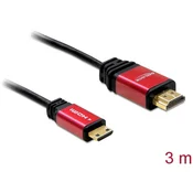 Delock Delock HDMI PrikljuÄŤni kabel [1x MoĹˇki konektor HDMI - 1x MoĹˇki konektor Mini HDMI tipa C] 3 m ÄŚrna