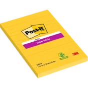 Samoljepljiva bilježnica, 102x152 mm, 90 listova, linirana, 3M POST-IT Super Sticky, žuta 7100172740