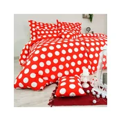 BOMBAŽNA POSTELJNINA DOTS RDEČA EMI, Standardni enojni posteljni komplet vključuje 1x 140x200 + 1x 70x90