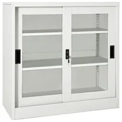 Vidaxl omara z drsnimi vrati svetlo siva 90x40x90 cm jeklo