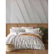 May Tamnoplavi Braon Žuti Ranforce Super King Posteljina Set
