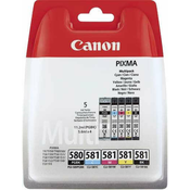 Komplet 5 kartuš Canon PGI-580PGBK + 4× CLI-581 (BK,C,M,Y)/2078C005-pigmentna črna, črna, cyan, magenta, rumena