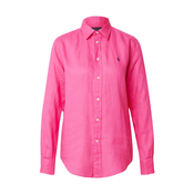 Lanena košulja Polo Ralph Lauren boja: ružičasta, regular, s klasičnim ovratnikom