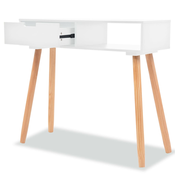 MAISON CHIC konzolna miza - miza ob steni iz masivne borovine 80x30x72 cm bela, (21786371)