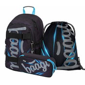BAAGL 3 SET Skate Bluelight: nahrbtnik, peresnica, torba