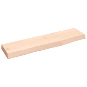 Vidaxl Stenska polica 40x10x2 cm neobdelana trdna hrastovina
