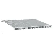 Vidaxl Vlečna tenda Antracitna in bela 500 x 300 m Tkanina in aluminij