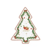 Christmas tree-shaped porcelain platter, 25.5 x 20.5cm, Magie de Noel