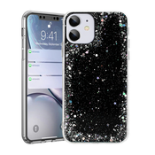 Silikonski ovitek z bleščicami SPARKLE za Samsung Galaxy S21 G991 - črn