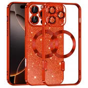 TPU gel ovitek Techsuit Luxury Glitter MagSafe za iPhone 16 Pro - red