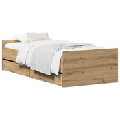 vidaXL Konstrukcija postelje Artisan hrast 100 x 200 cm Inženirski les
