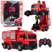 shumee Gasilski robotski avto 2 v 1 z daljinskim upravljanjem, RC lučmi, zvoki, vodo