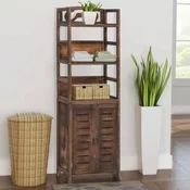 vidaXL Vitrina temno rjava 46x24x140 cm trden les pavlovnije