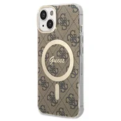 GUESS Maska za telefon iPhone 15 6.1, GUHMP15SH4STW, Magsafe, Braon