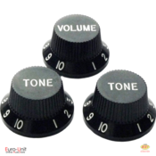 Fender Stratocaster Knobs Black gumbi za potenciometre